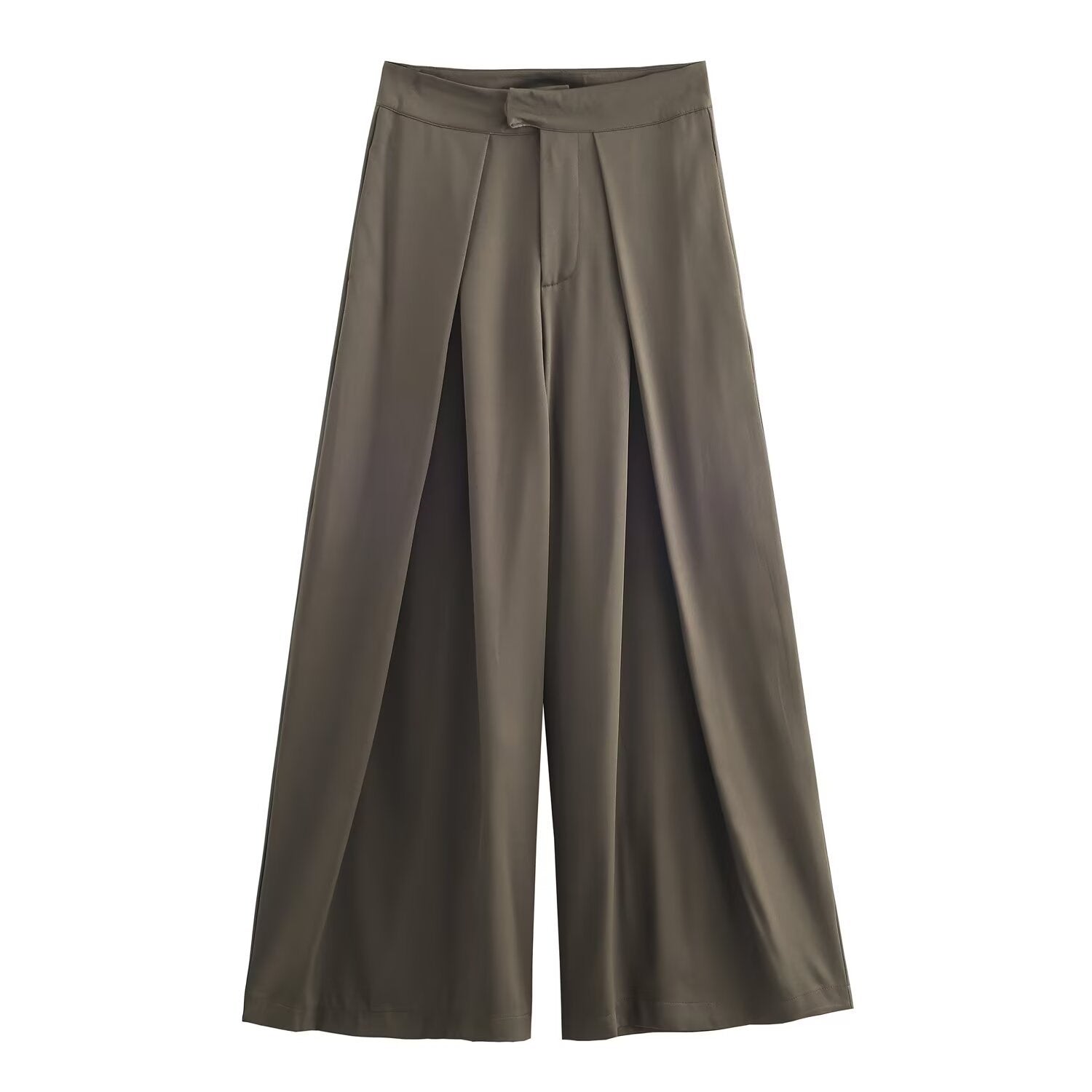 Straight waist belt flowing windbreaker jacket+mid waist pleated pants