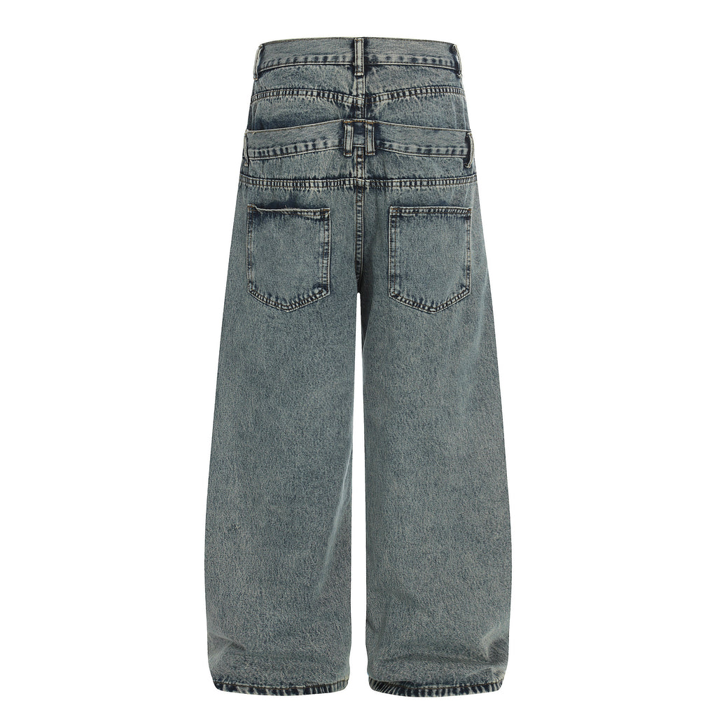 Women's Double Waistband Regular Youth  Casual Jeans Pants