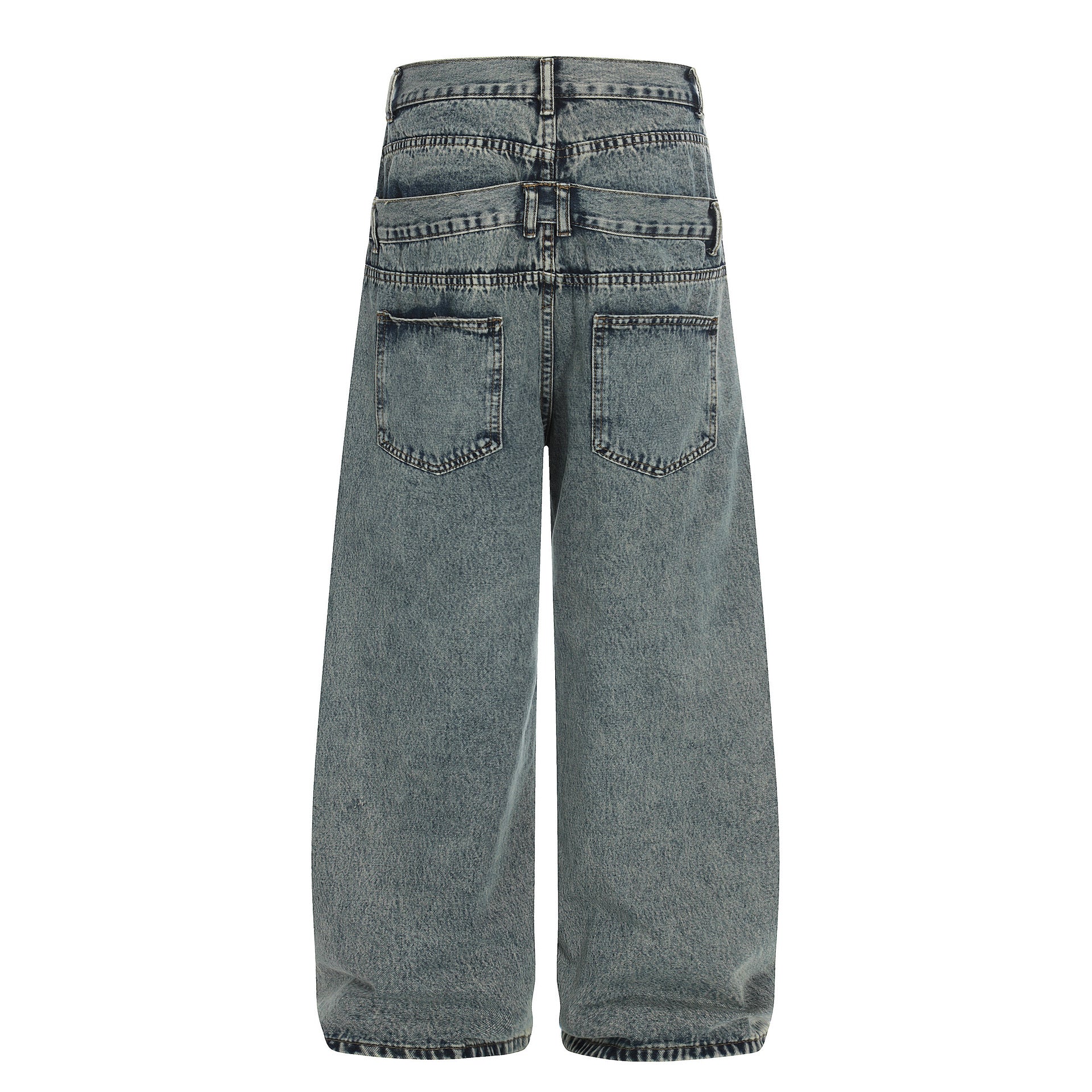 Women's Double Waistband Regular Youth  Casual Jeans Pants
