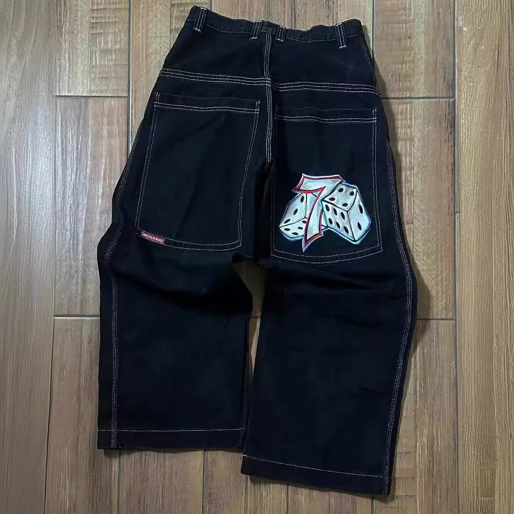 Wide leg jeans for men's street casual loose pants