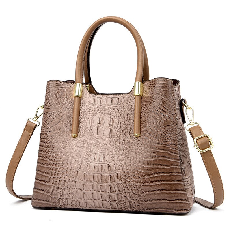 Fashion Alligator Women Handbags Designer Luxury Crocodile Pu Leather Shoulder Crossbody Bags Retro Large Tote Female Purse