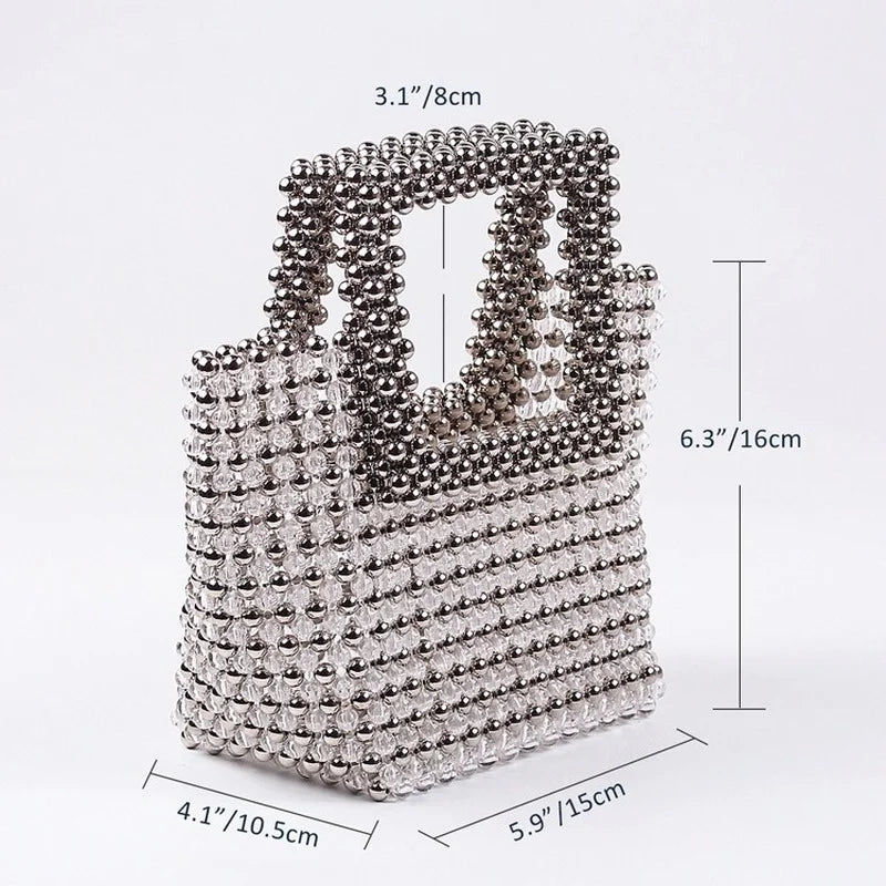 Women Summer Fashion Top-handle Ladies Party Dinner Evening Handmade Exquisite Purses and Handbags