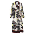 Summer New Style Wrap Print Long Dress Print Wide Leg Pants Suit