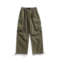 Workwear pants men's drawstring tied leg pants straight leg pants