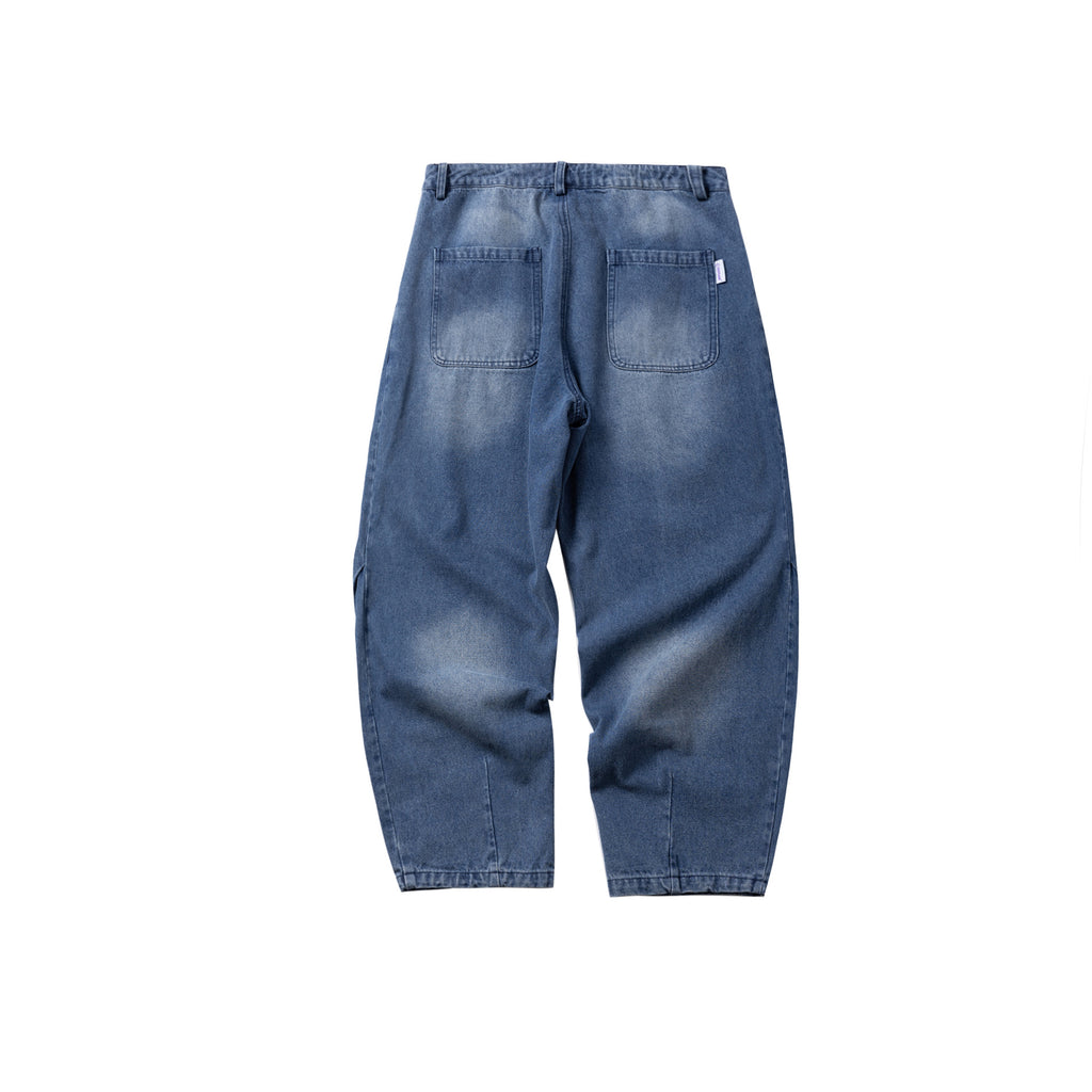 Loose Fit Washed Straight Leg Wide Leg Jeans for Men