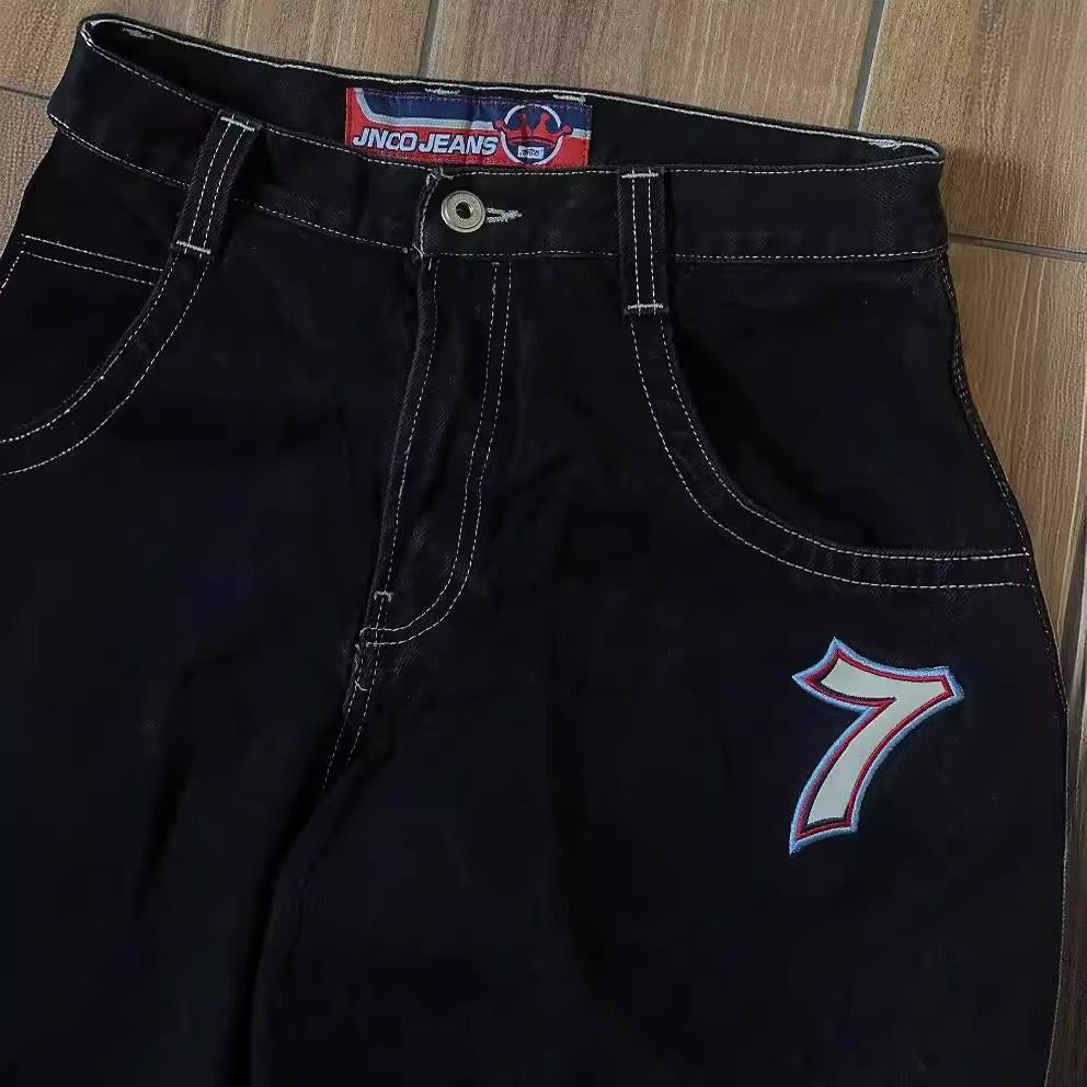Wide leg jeans for men's street casual loose pants