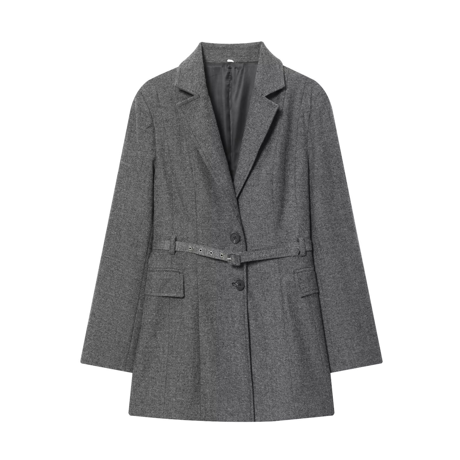 Belt tied suit jacket+pants women's clothing