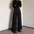 Fleece-Lined Thickened Men's Dress Pants Winter New Style High-End Drape Wide-Leg Cleanfit Straight Leg Floor-Length Trousers