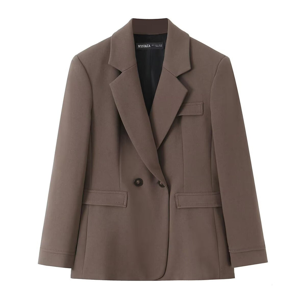 Double breasted suit jacket+leg cinching pants