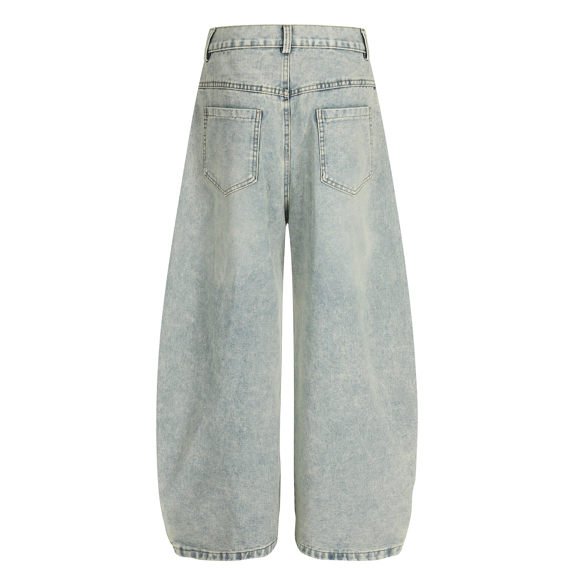 Casual Letter Print Straight Cut Jeans Denim Pants
