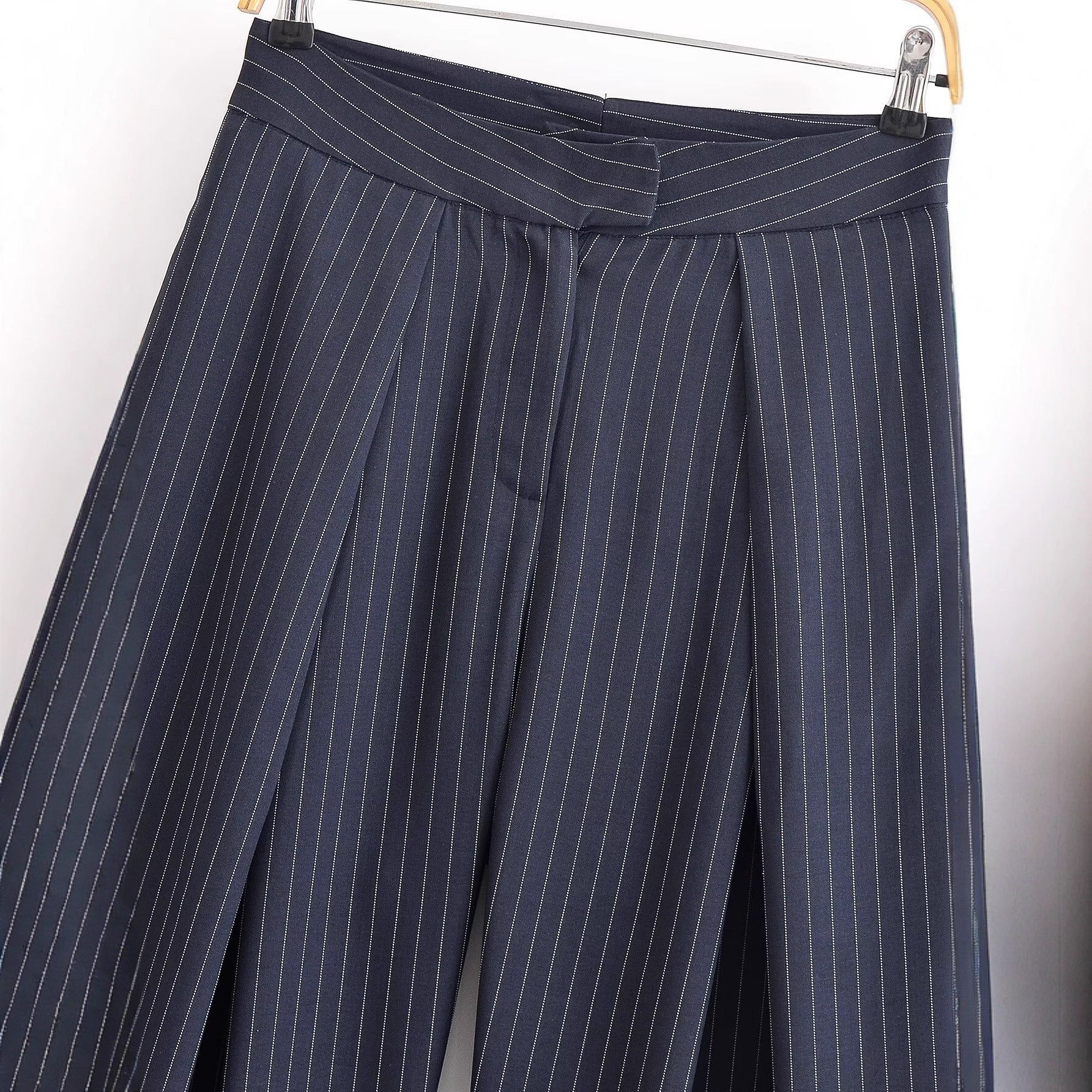 Striped wide leg pants