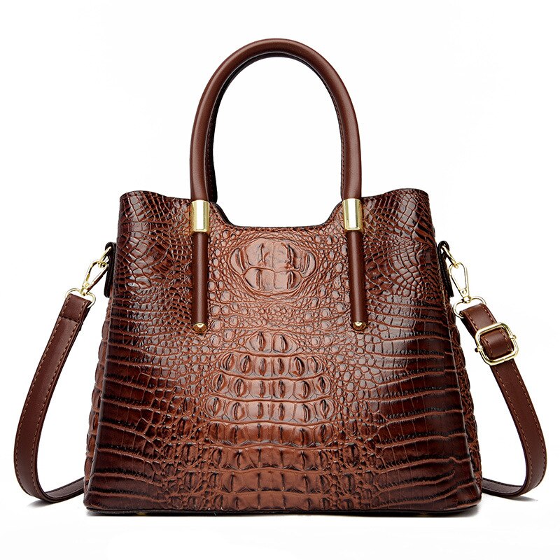Fashion Alligator Women Handbags Designer Luxury Crocodile Pu Leather Shoulder Crossbody Bags Retro Large Tote Female Purse