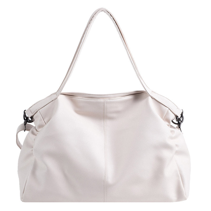 Women's Single-Shoulder Soft PU Korean Style Crossbody Bag - Large Capacity Solid Color Commuter Purse
