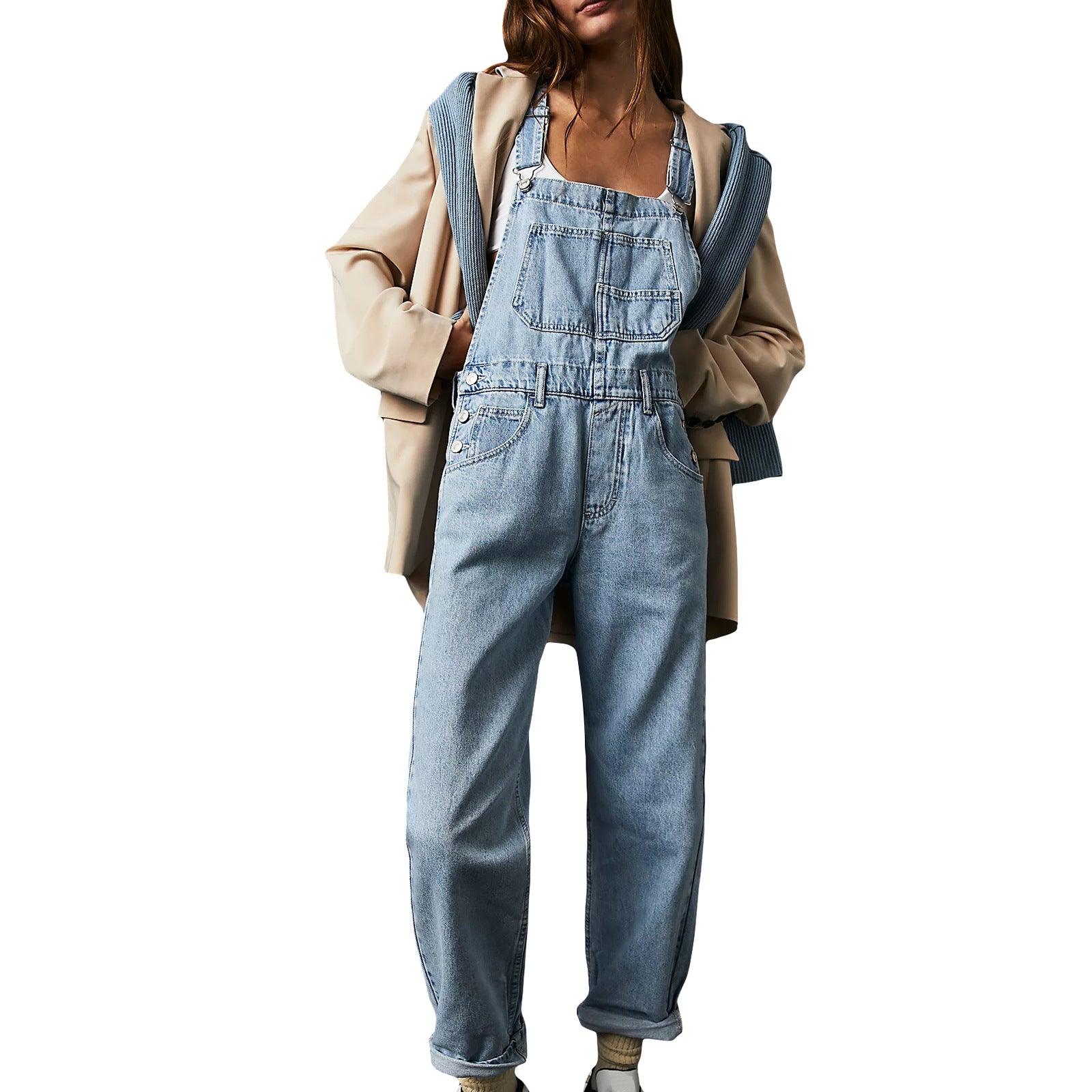 Strap pants denim women