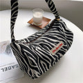 Bags for women 2021 Vintage Zebra Pattern Shoulder Underarm Bag Female Plush Handbag Soft Warm Fur Tote Purse For Lady Bag