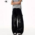 Jeans with Pigeon Pattern for Men and Women, Loose Fit Wide Leg Trousers