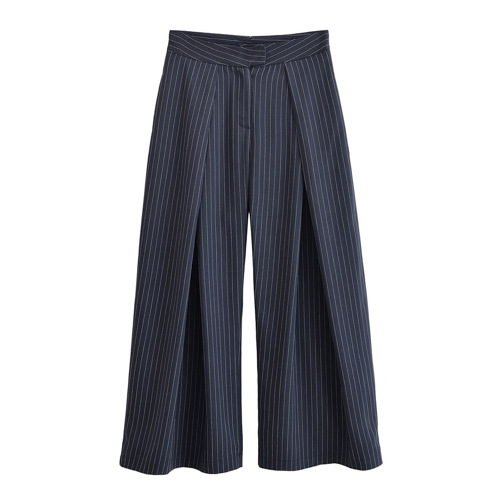 Striped wide leg pants