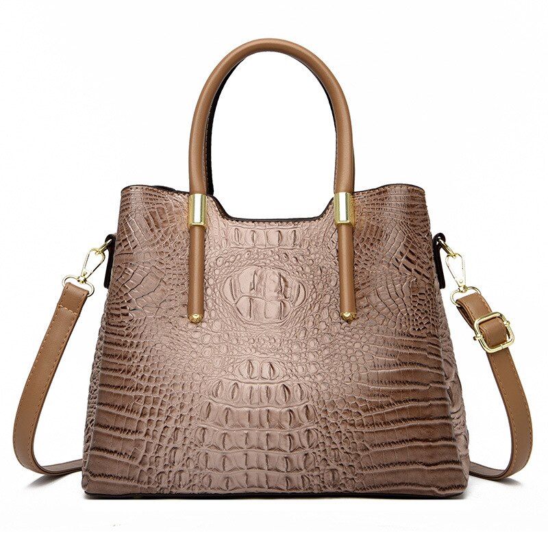 Fashion Alligator Women Handbags Designer Luxury Crocodile Pu Leather Shoulder Crossbody Bags Retro Large Tote Female Purse