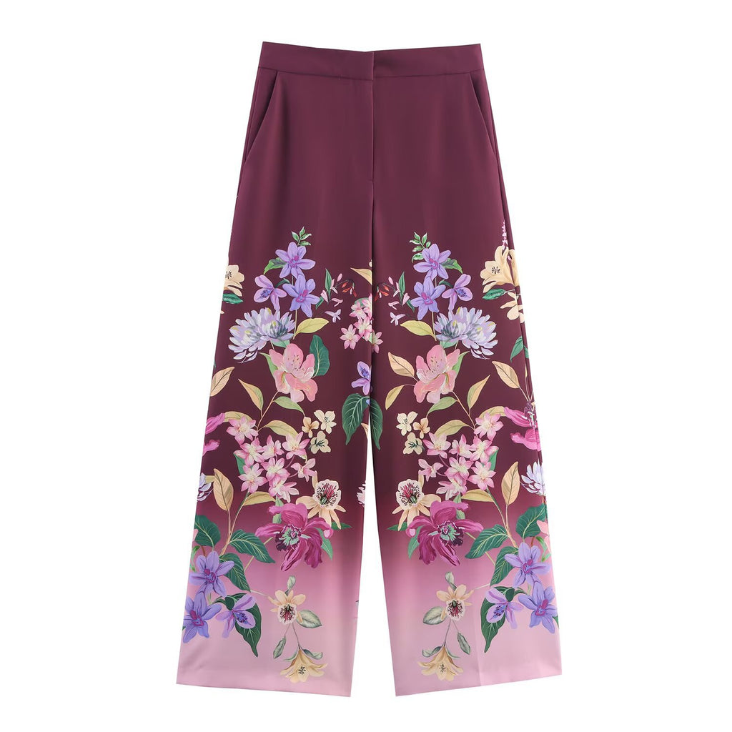 Floral printed loose pants