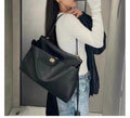 Vintage Autumn Winter Suede Matte Tote Bag, Elegant Shoulder Crossbody Kelly Bag for Women, Large Capacity Commuter Underarm Bag