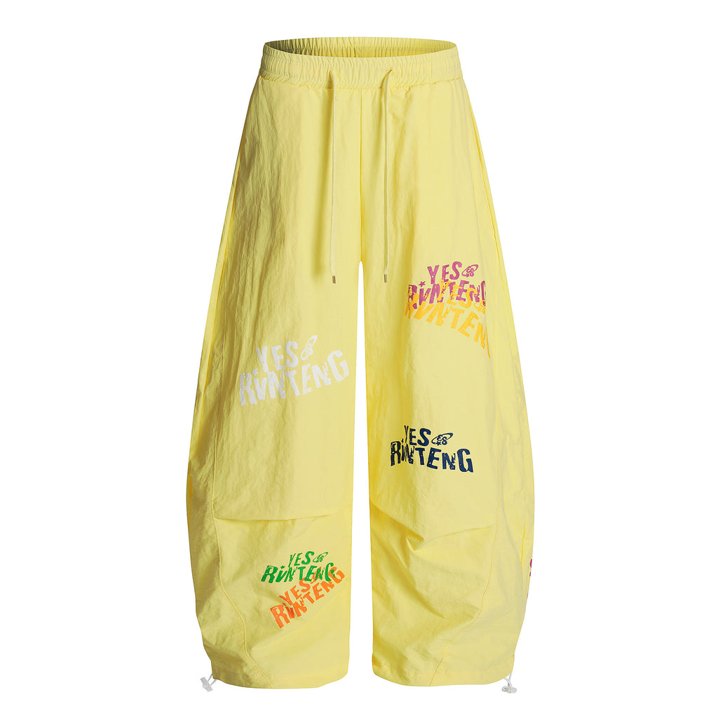 Long pants printed straight leg casual pants