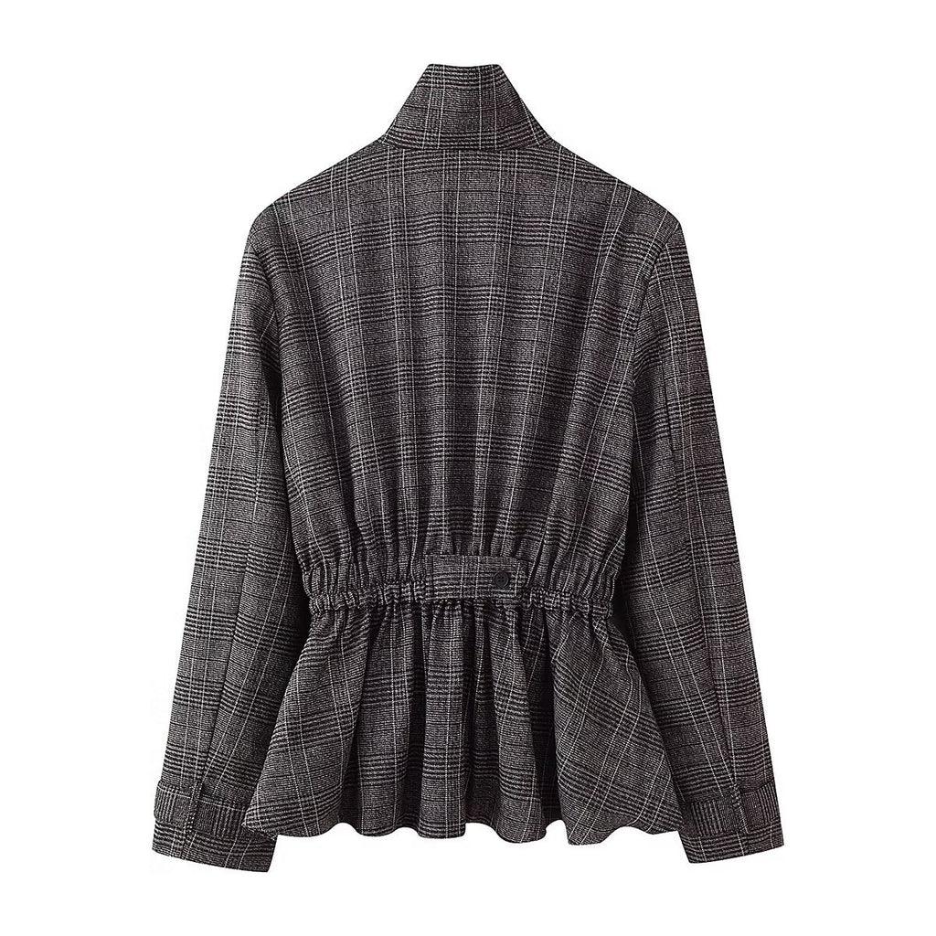 Women's New Arrival Blended Ruffled Hem Coat Wool Balloon Fit Pants