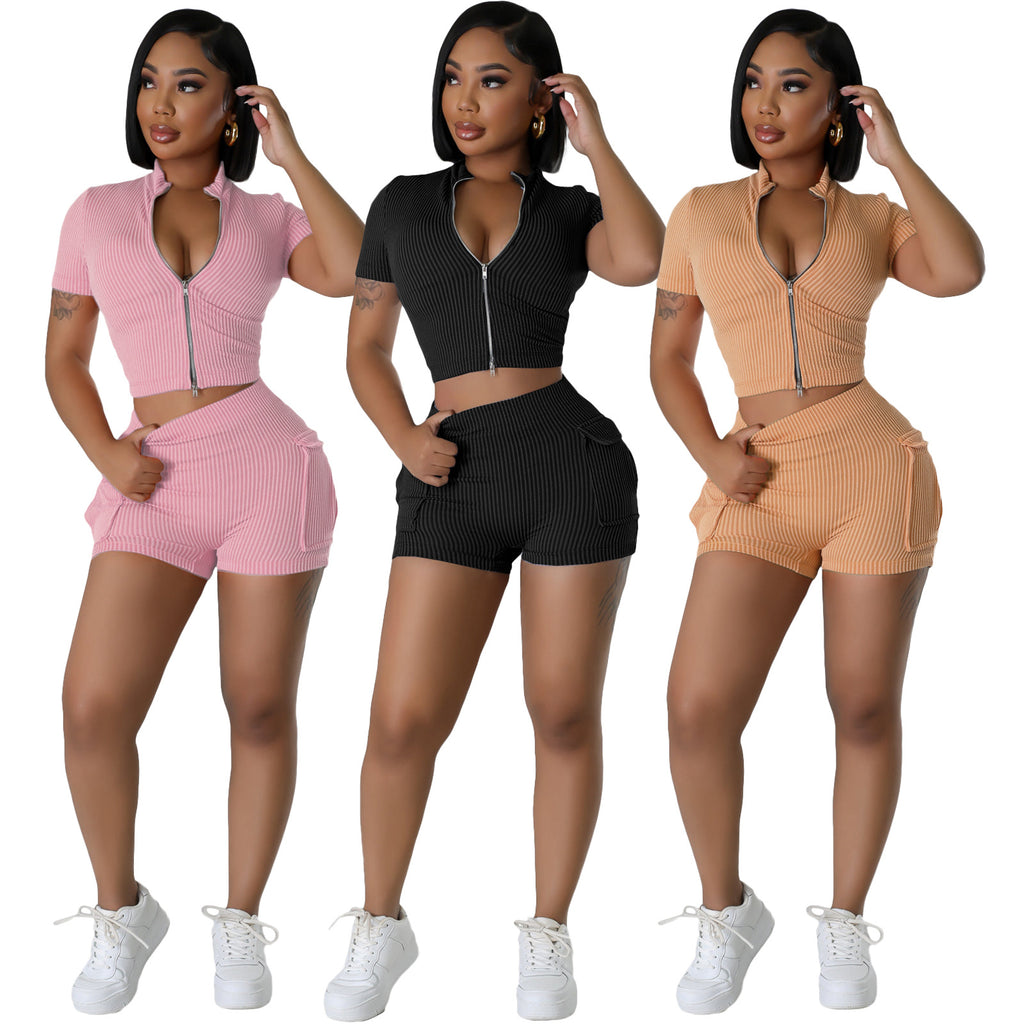 Sexy Fashion Two-Way Zipper Casual Set for Women