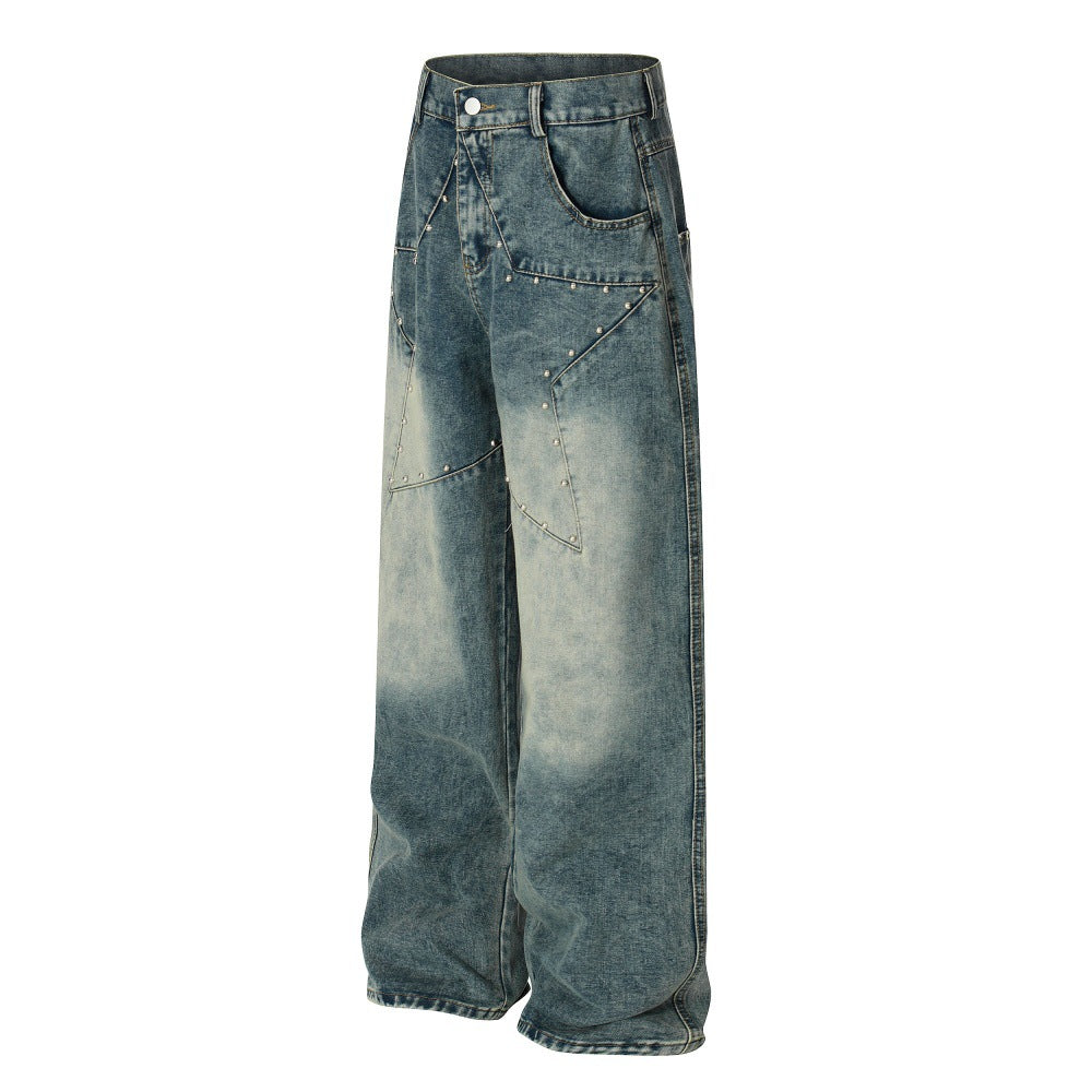 Whitewashed denim jeans