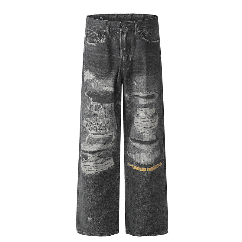 Washed denim jeans for men and women