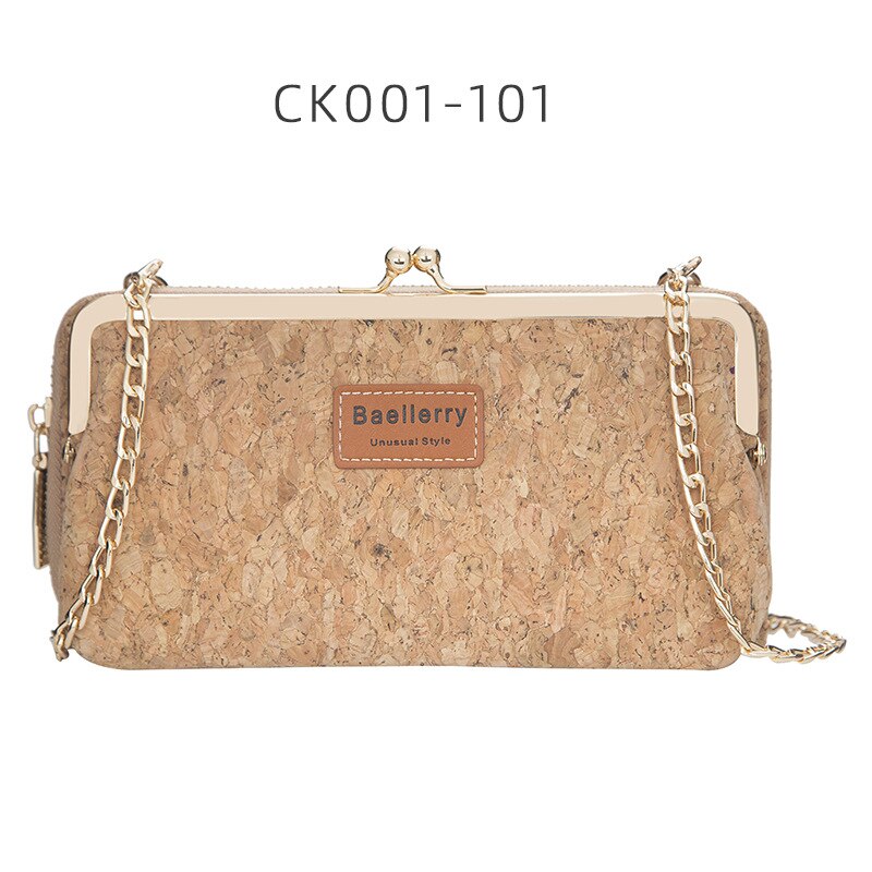 Fashion New Women Wallets Wood Grain Chain Long High Quality Phone Holder Classic Female Purse Zipper Wallet For Women