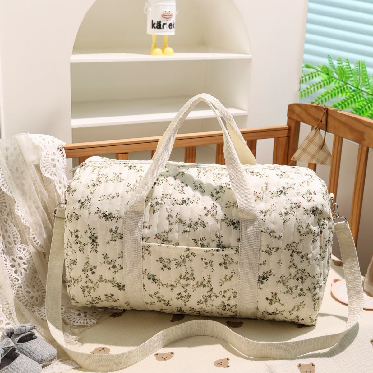 Embroidered Travel Bag Large Capacity Luggage Bag Lightweight Carry-on Handheld Shoulder Bag Boston Bag