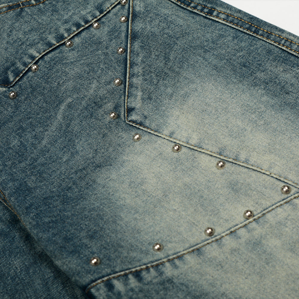 Whitewashed denim jeans