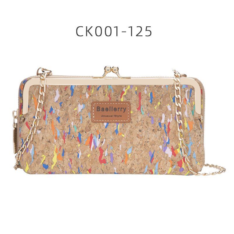 Fashion New Women Wallets Wood Grain Chain Long High Quality Phone Holder Classic Female Purse Zipper Wallet For Women