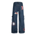 Printed graffiti funny multiple pockets loose jeans