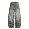 Vintage distressed washed star camouflage jeans