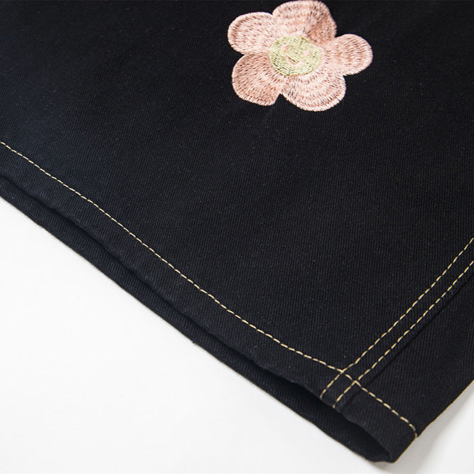 Washed and Embroidered Jeans