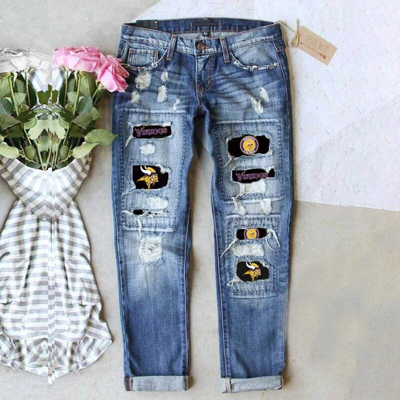 Jeans Women's Street Color Contrast Splicing Hip-Hop Street Straight Jeans