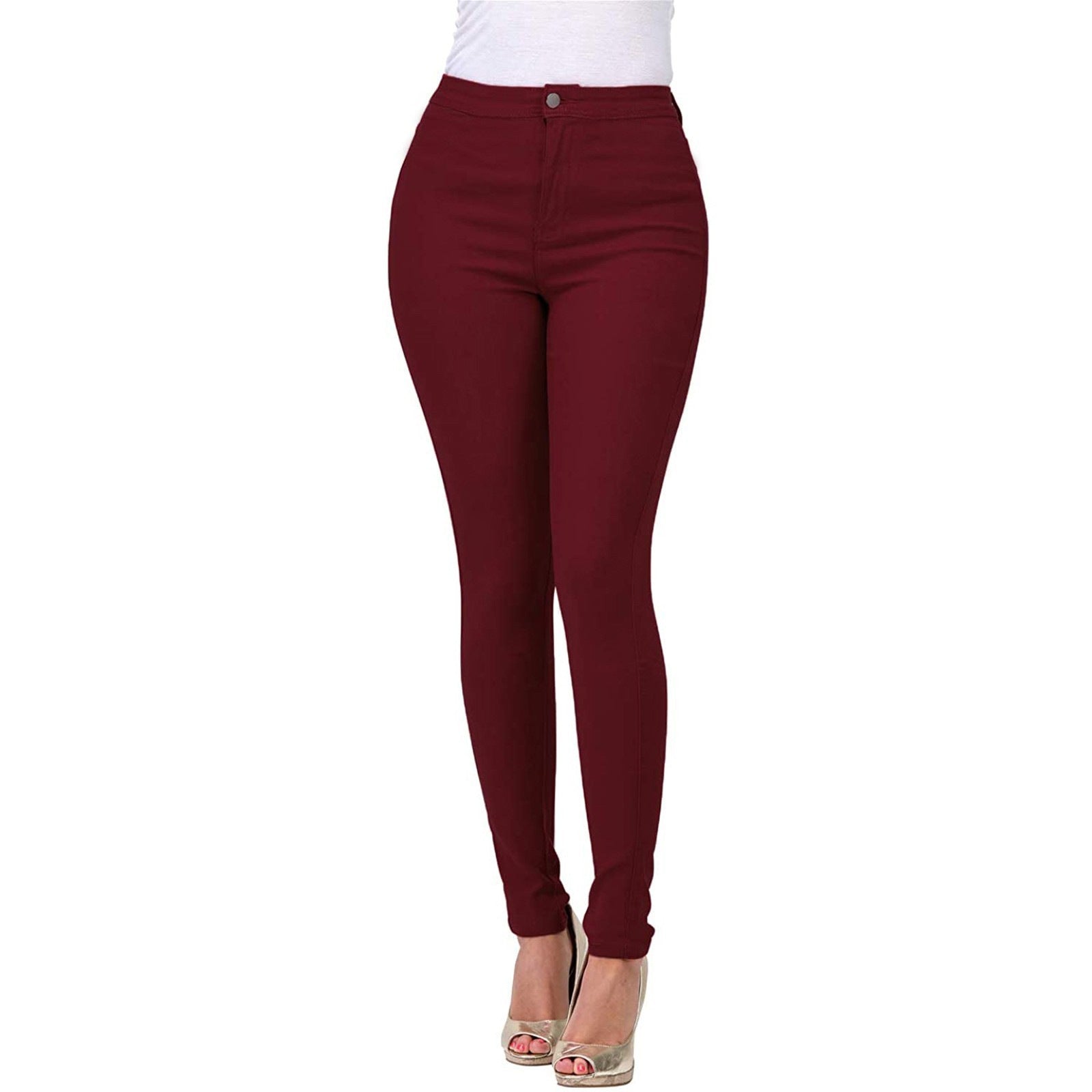 Basic stretch slim fit multi-color jeans for women