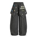 Checkered curved knife pants