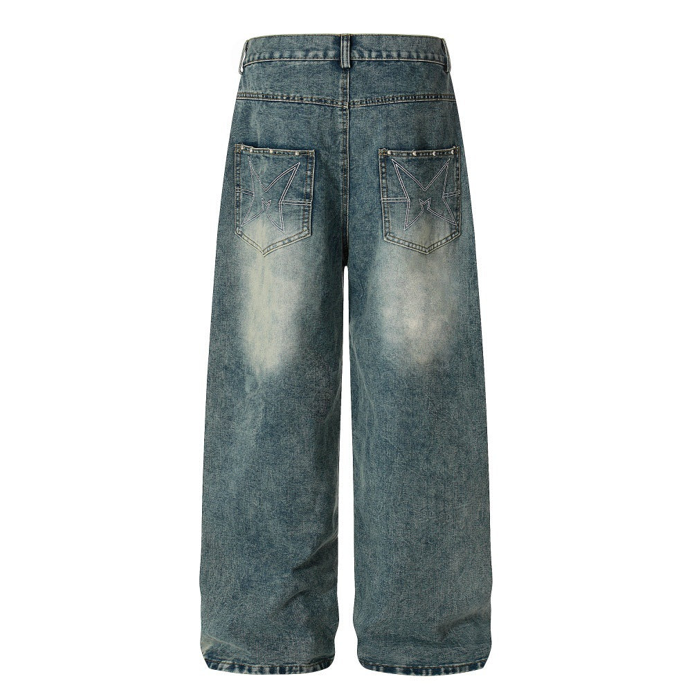Whitewashed denim jeans