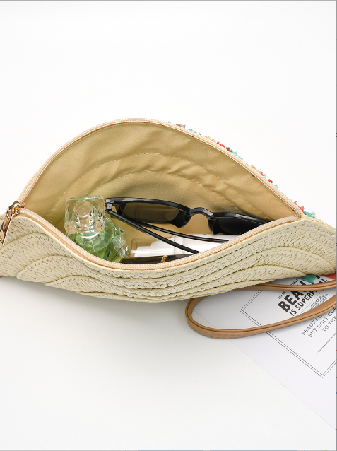 Retro woven bag tassel handbag ladies summer niche design commuting straw woven dumpling bag