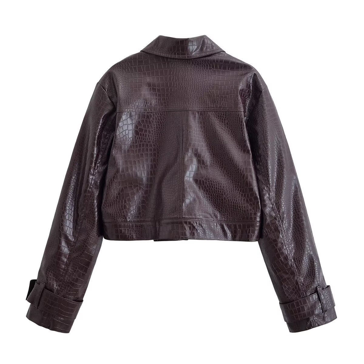 Crocodile Pattern Shiny Jacket and Pants Set