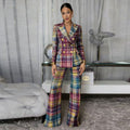 Fashionable  Style Plaid Blazer Jacket