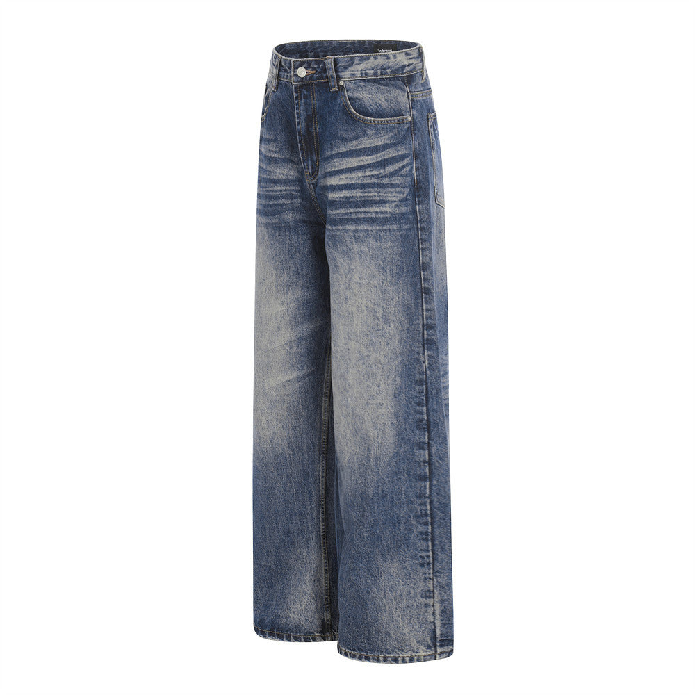 Wash and grind white jeans