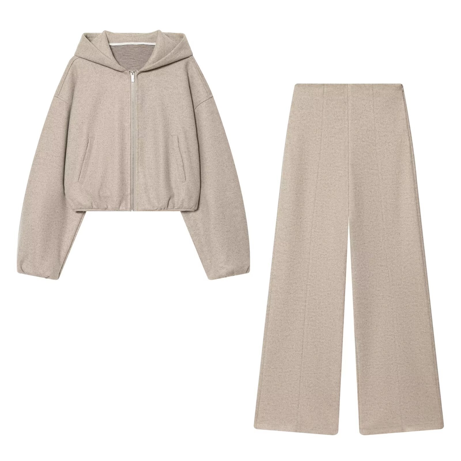 New Women's Fashionable Soft Hooded Jacket Outerwear Soft High-Waisted Pants
