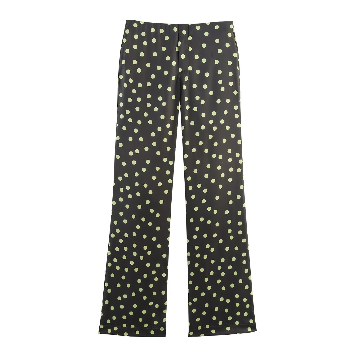 Sleeveless hanging neck collar top+flared pants