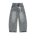 Multi pocket letter curved knife jeans