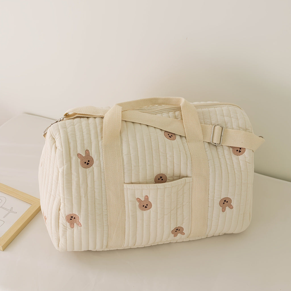 Embroidered Travel Bag Large Capacity Luggage Bag Lightweight Carry-on Handheld Shoulder Bag Boston Bag