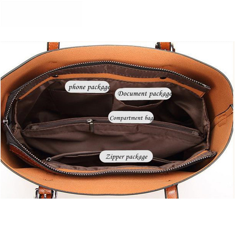 Women bag Oil wax Women's Leather Handbags Luxury Lady Hand Bags With Purse Pocket Women messenger bag