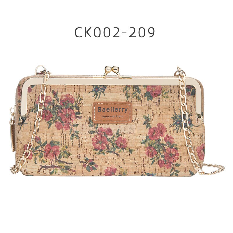 Fashion New Women Wallets Wood Grain Chain Long High Quality Phone Holder Classic Female Purse Zipper Wallet For Women